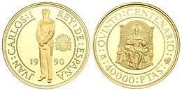 JUAN CARLOS I. 40.000 Pesetas. 1990. Quinto Centenario De Felipe II. Au. 13,50g. Presentada En Estuche Oficial Certifica - Autres & Non Classés