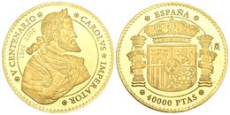 JUAN CARLOS I. 40000 Pesetas. 2000. V Centenario De Carlos V. Au. 15,61g. PROOF. - Autres & Non Classés