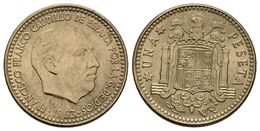 ESTADO ESPAÑOL. 1 Peseta. 1963 *19-66. Madrid. Doble Acuñación Quedando Marcado Incuso Tanto En Anverso Como En Reverso. - Otros & Sin Clasificación