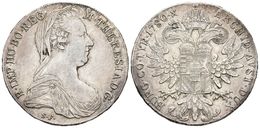 AUSTRIA. María Theresia. Taler. 1780. Habsburg X. Hafner 49b Vz. Ar. 28,00g. Frotada O Limpiada. MBC. - Otros & Sin Clasificación