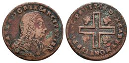 ESTADOS ITALIANOS. Carlos Manuel III. 1 Soldo. 1741. Cedeña. Km#16. Ae. 2,31g. MBC. - Other & Unclassified