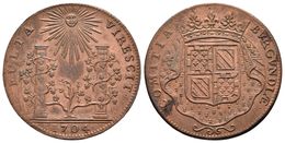 FRANCIA. Louis XIV. Jeton-Token. 1704. Bourgogne. A/ Viña Que Crece Enredandose En Columnas, Encima Sol. FULTA VIRESCIT. - Sonstige & Ohne Zuordnung