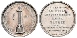 FRANCIA. Medalla. 1845. Lille. Les Habitants De Lille Ont Bien Merité De La Patrie. Ar. 8,35g 26mm. EBC-. - Otros & Sin Clasificación