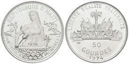 HAITI. 50 Gourdes. 1974. Olimpiadas De Invierno De Innsbruk Y Montreal. Km#113.1. Ar. 16,74g. SC. - Otros & Sin Clasificación