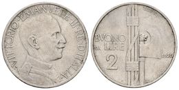 ITALIA. Vittorio Emanuele II. 5 Lire. 1926. Km#63; Pagani 744; MIR 1143d (R). Ni. 9,85g. MBC. - Otros & Sin Clasificación