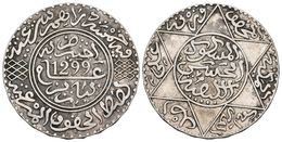 MARRUECOS. Moulay Al-Hasan I. 10 Dirhams (Ryal). 1881 (AH 1299). Paris. Km#Y8. Ar. 14,50g. MBC. - Autres & Non Classés