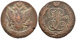 RUSIA. Catherina II. 5 Kopeks. 1790. Annensk AM. Km#59.2; Bitkin 860. Ae. 53,35g. MBC/MBC+. - Otros & Sin Clasificación