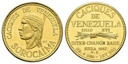 VENEZUELA. 20 Bolivares. 1957. Caciques De Venezuela-Sorocaima. Au. 6,04g. SC. - Otros & Sin Clasificación