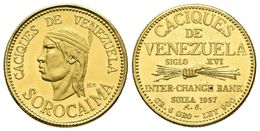 VENEZUELA. 20 Bolivares. 1957. Caciques De Venezuela-Sorocaima. Au. 6,04g. SC. - Other & Unclassified