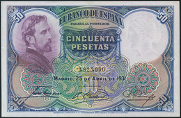 50 Pesetas. 25 De Abril De 1931. (Edifil 2017: 359). EBC+. - Other & Unclassified