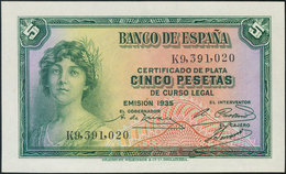 5 Pesetas. 17 De Octubre De 1936. Serie K. (Edifil 2017: 363b). SC-. - Autres & Non Classés