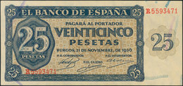 25 Pesetas. 21 De Noviembre De 1936. Banco De España, Burgos. (Edifil 2017: 419a). SC-. - Andere & Zonder Classificatie
