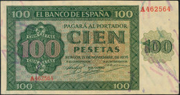 100 Pesetas. 21 De Noviembre De 1936. Banco De España, Burgos. Serie A. (Edifil 2017: 421). EBC. - Otros & Sin Clasificación