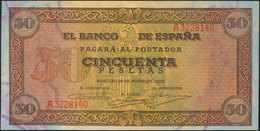 50 Pesetas. 20 De Mayo 1938. Banco De España, Burgos. Serie F. (Edifil 2017: 431). MBC+. - Other & Unclassified