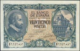 25 Pesetas. 9 De Enero De 1940. Serie F. (Edifil 2017: 436a). SC-. - Other & Unclassified