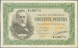 50 Pesetas. 9 De Enero De 1940. Serie C. (Edifil 2017: 437a). EBC. - Andere & Zonder Classificatie