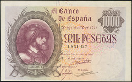 1000 Pesetas. 21 De Octubre De 1940. (doblez Vertical) (Edifil 2017: 445). EBC-. - Sonstige & Ohne Zuordnung