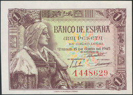 1 Peseta. 15 De Junio De 1945. Sin Serie. (Edifil 448). SC. - Andere & Zonder Classificatie