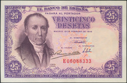 25 Pesetas. 19 De Febrero De 1946. Serie E. (Edifil 2017: 450a). SC-. - Andere & Zonder Classificatie