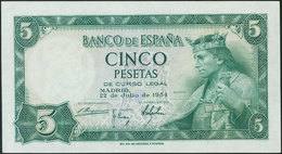 5 Pesetas. 22 De Julio De 1954. Sin Serie. (Edifil 2017: 466). SC. - Otros & Sin Clasificación