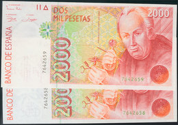 2000 Pesetas. 24 De Abril De 1992. Sin Serie, Pareja Correlativa. (Edifil 2017: 482). SC. - Other & Unclassified