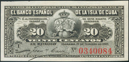 20 Centavos De Cuba. 15 De Febrero De 1897. (Edifil 2017: 85). SC. - Otros & Sin Clasificación