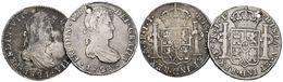 MONARQUIA ESPAÑOLA. Lote Compuesto Por 2 Monedas De Fernando VII, 8 Reales 1821 México JJ Y 1825 Potosí JL (Perforación) - Other & Unclassified
