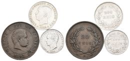 PORTUGAL. Lote Compuesto Por 3 Monedas De Luis I Y Carlos I. 20 Reis 1892 A. Gomes 03.04, 100 Reis 1878 Y 200 Reis 1863. - Autres & Non Classés