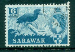 Sarawak 1955-57 QEII Hornbill 6c FU Lot82312 - Sarawak (...-1963)