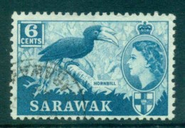 Sarawak 1955-57 QEII Hornbill 6c FU Lot82313 - Sarawak (...-1963)