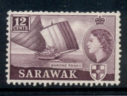 Sarawak 1955-57 QEII Pictorial, 12c Barong Panau, Ship MUH MUH - Sarawak (...-1963)