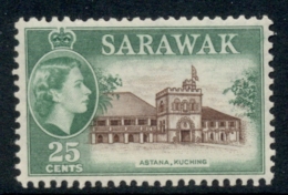 Sarawak 1955-57 QEII Pictorial, 25c Astana Kuching MUH - Sarawak (...-1963)
