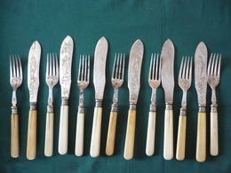 Fischbesteck - Plated Mit Beingriff, älter (640) Preis Reduziert - Silverware