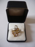 Individueller - Tri-Color-Metall Damenring Mit Herkimer Diamant (647) Preis Reduziert - Ring