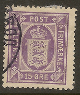 DENMARK 1875 15 Ore Lilac Official SG O193 U #ES17 - Service