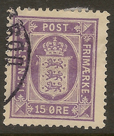 DENMARK 1875 15 Ore Lilac Official SG O193 U #ES17 - Dienstzegels