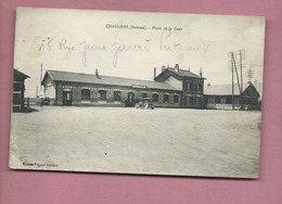 CPA Très Souple  -  Chaulnes  -(Somme) - Place De La Gare - Chaulnes