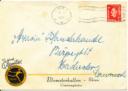 Norway Cover Sent To Denmark Skien 19-3-1951 Single Franked (Blomsterhallen Skien) - Cartas & Documentos