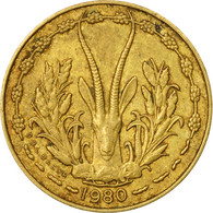Monnaie, West African States, 5 Francs, 1980, Paris, TB+ - Ivory Coast