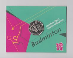 BADMINTON - 50p Olympic 2012 London Fifty Pence Uncirculated Coin In Folder - 50 Pence