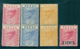 Malaya Perak 1898-95 Assorted Tigers MLH Lot82519 - Altri & Non Classificati