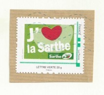 PERSONNALISE J'AIME LA SARTHE   OBLITERE SUR FRAGMENT - Sonstige & Ohne Zuordnung