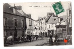 23307-LE-22-LOUDEAC-La Place Au Fil-----------animée-attelages De Boeufs-commerces - Loudéac