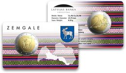 Latvia Lettland Lettonia 2018 2 Euro Gedenkmünze Region Zemgale Aus Rollen BU  Coin Card - Letland