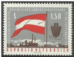 POLITICS POLITIK POLITIQUE TRADE UNIONS CONGRESS SYNDICATS GEWERKSCHAFTEN  - AUSTRIA 1963  MNH MI 1132 FLAG - ILO