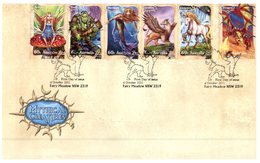 (400) Australia FDC Cover - Mythical Creatures Strip - 2011 - Mermaid - Dragon - Unicorn - Troll - Fairy - Griffin - Primo Giorno D'emissione (FDC)