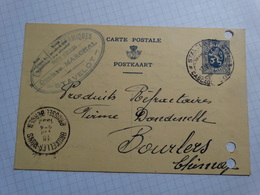 A Partir De Stavelot Vers Bourles Par Bruxelles-Mons Sur Carte Postale. - Ambulante Stempels