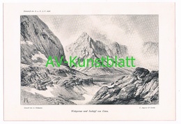 023-2 Wolayer See Seekopf Kärnten Karnische Alpen Druck 1898 !! - Sonstige & Ohne Zuordnung