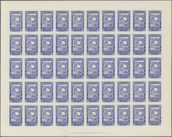 Algerien: 1930, 100th Anniversary Of Conquest, 50c. Ultramarine, IMPERFORATE Sheet Of 50 Stamps Unmo - Cartas & Documentos