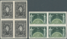 Argentinien: 1918/1957, Collection Of 128 Imperforate Proofs On Ungummed Paper (many Blocks Of Four) - Autres & Non Classés